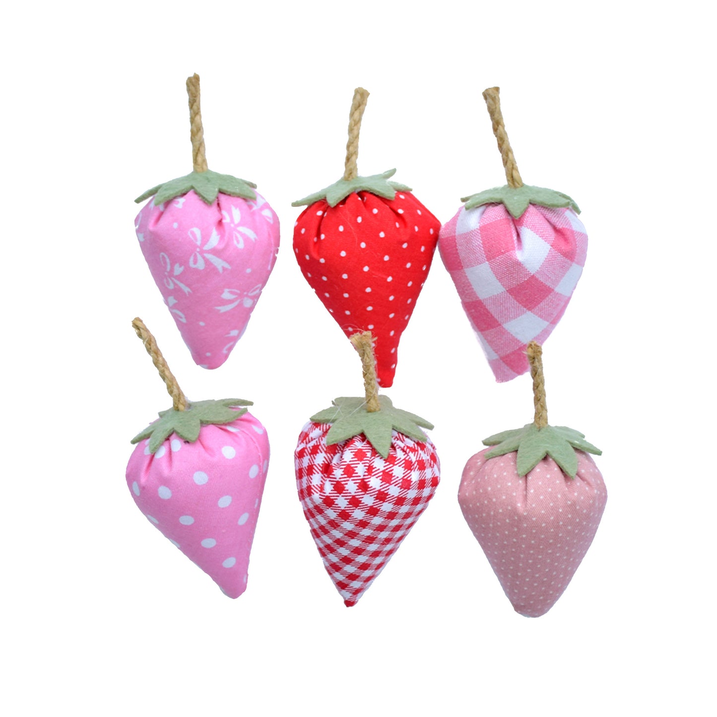 Fabric Strawberry Home Decoration Small Ornament Popular Home Tray Decorations Handmade Gifts 6 PCS