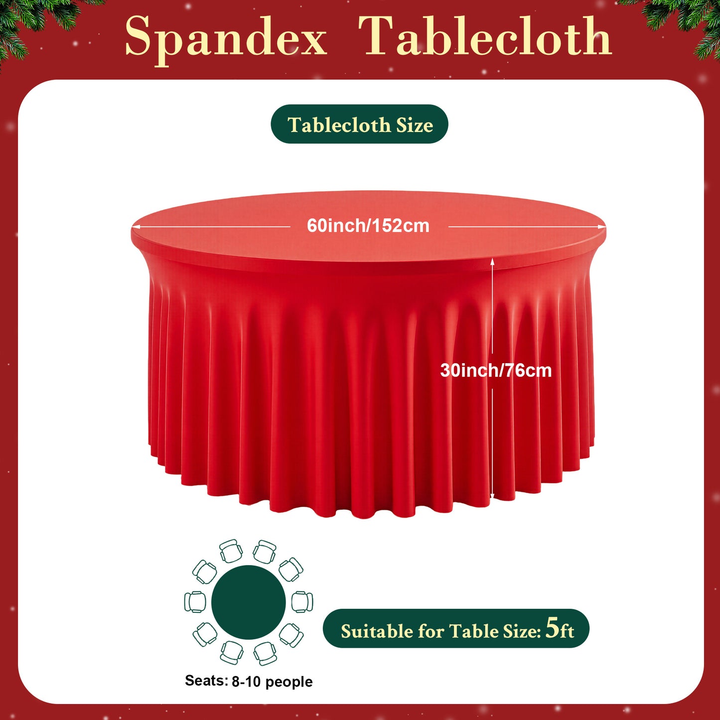Red Tablecloth Christmas Party Decoration, Party Photography Props, Holiday Venue Layout Tablecloth