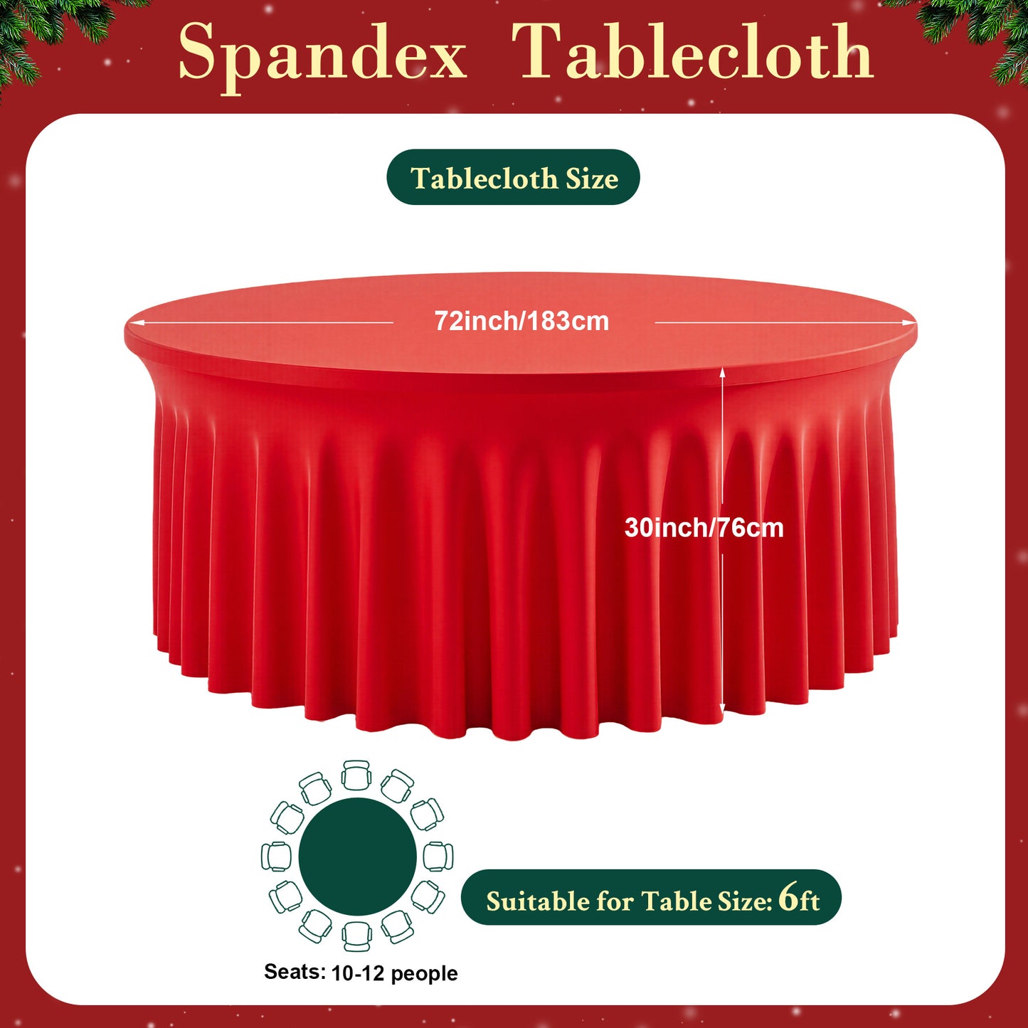 Red Tablecloth Christmas Party Decoration, Party Photography Props, Holiday Venue Layout Tablecloth
