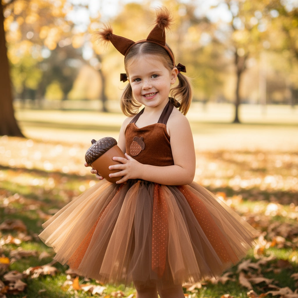 Squirrel Dress for Children, Animal Costume, Children's Festival Performance Costume, Role-Paying