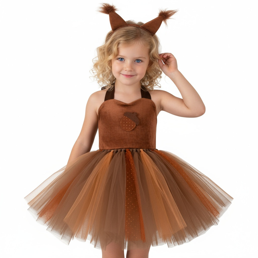 Squirrel Dress for Children, Animal Costume, Children's Festival Performance Costume, Role-Paying