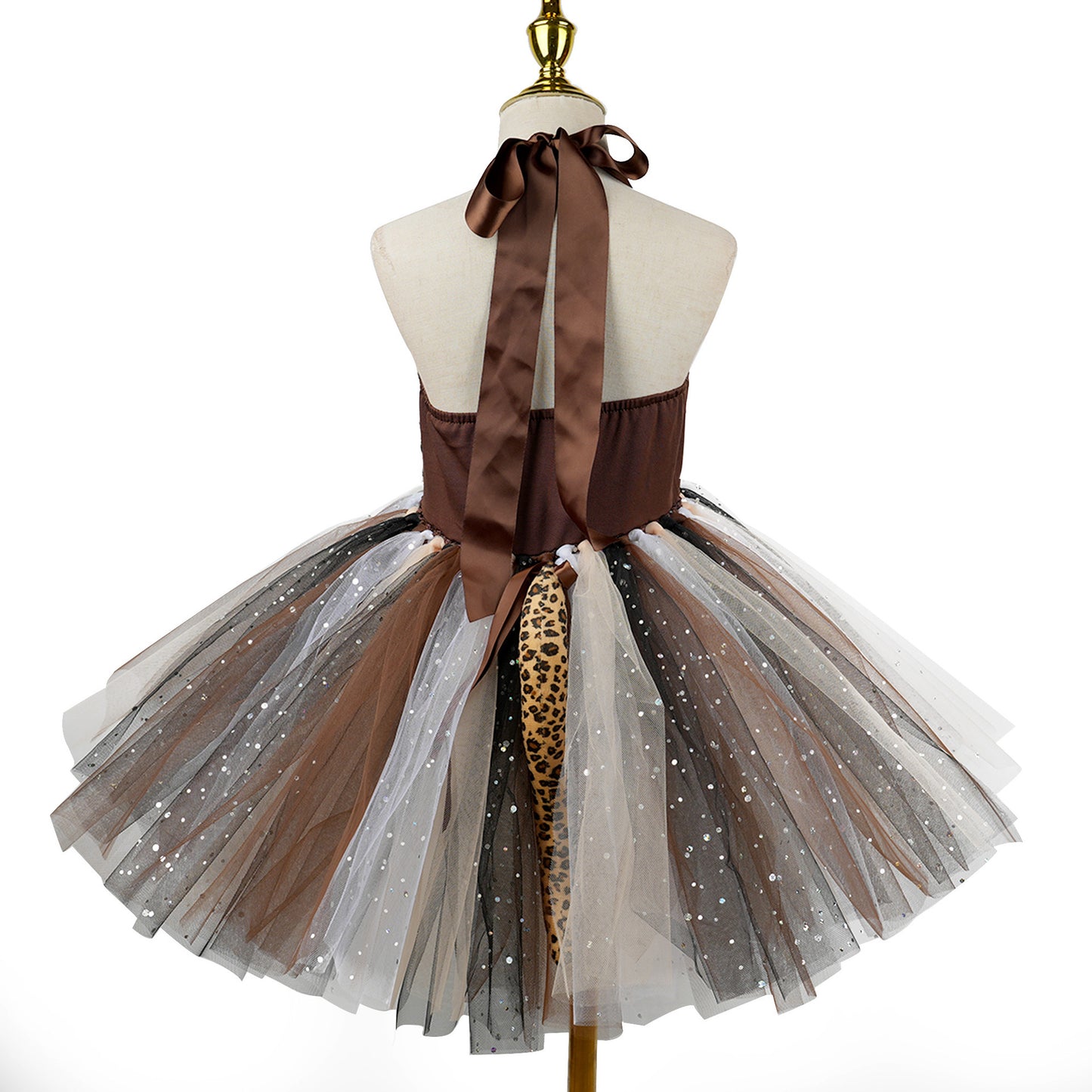 Wild Leopard Animal Role-Playing Costume Mesh Fluffy Skirt Halloween Party Children's dress