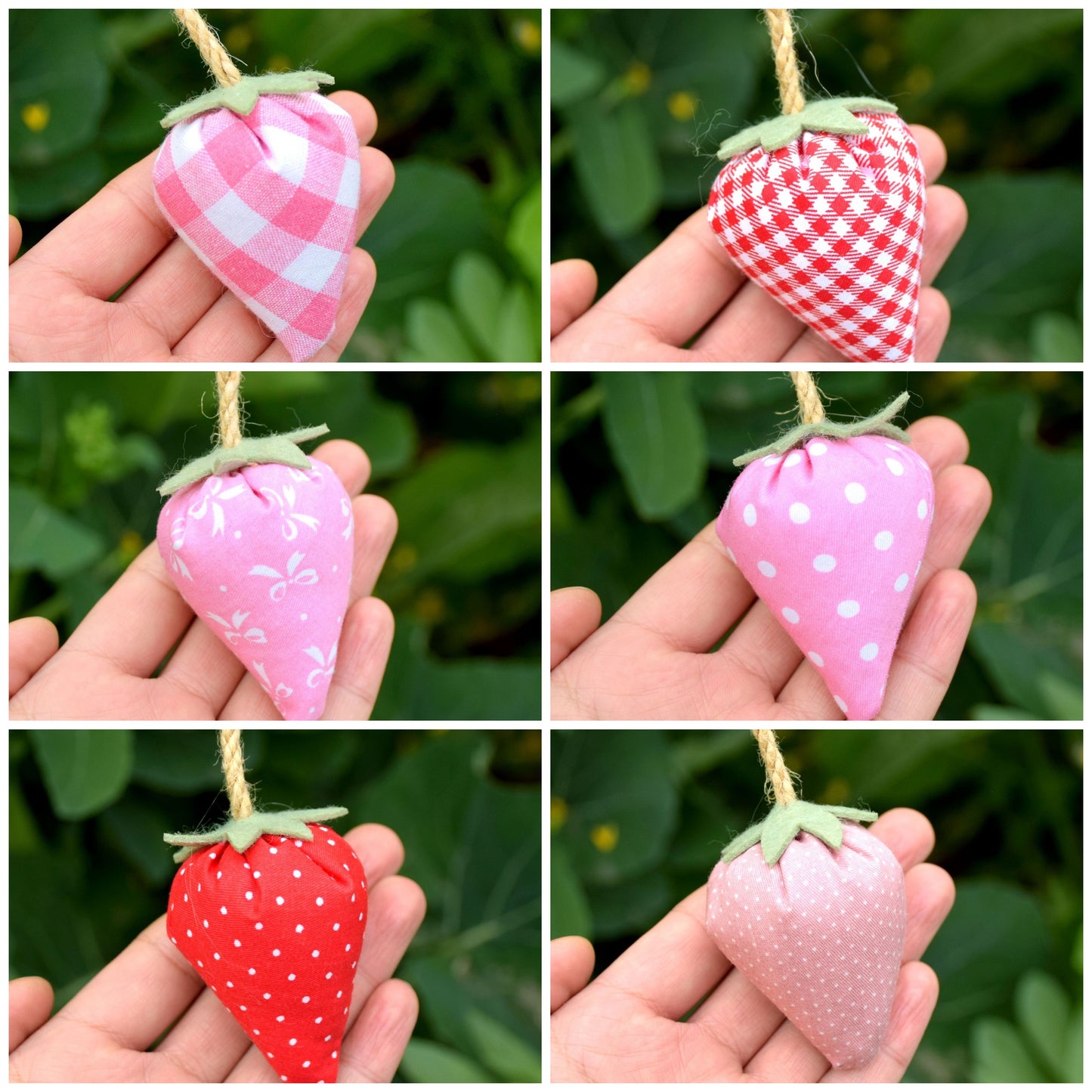 Fabric Strawberry Home Decoration Small Ornament Popular Home Tray Decorations Handmade Gifts 6 PCS